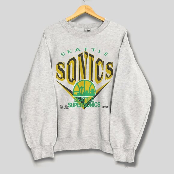 Vintage Seattle Supersonics Logo Basketball Sweatshirt Seattle Supersonics Shirt - Picture 1 of 2